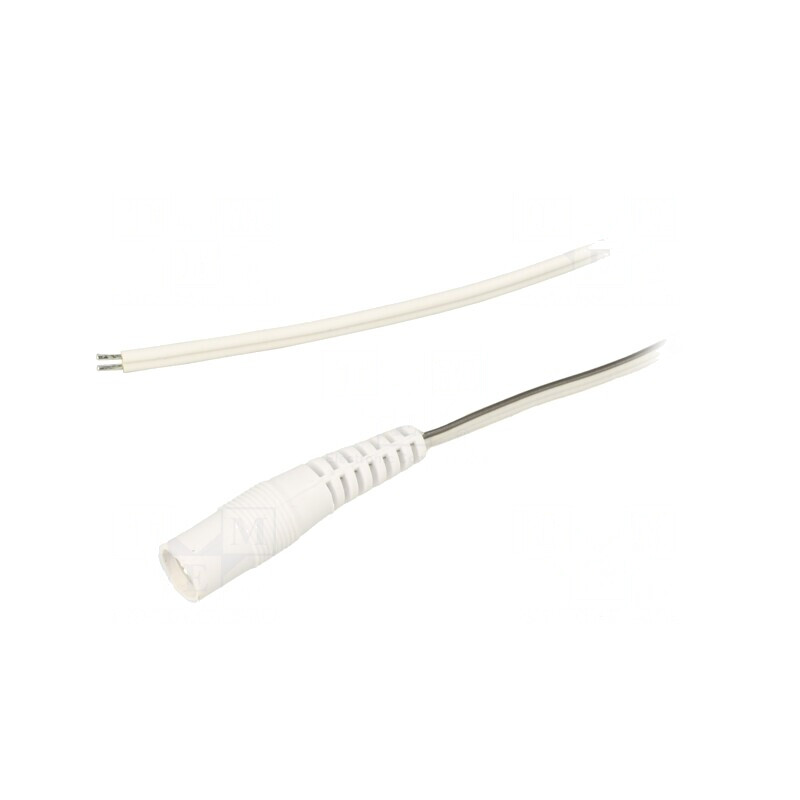 Cablu DC 5,5/2,1 Soclu Drept Alb 3m 2x0,5mm2 | Electronic-mag.ro | Componente Electronice