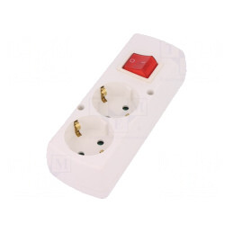 Spliter Alimentare AC Mamă 250VAC 16A Alb | Electronic-mag.ro | Componente Electronice