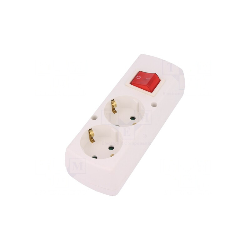 Spliter Alimentare AC Mamă 250VAC 16A Alb | Electronic-mag.ro | Componente Electronice