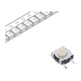 Microîntrerupător TACT; SPST-NO; Poz: 2; 0,03125A/32VDC; SMT; IP57