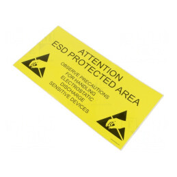 Etichetă Autoadezivă ESD Galben-Negru 300x150mm | Electronic-mag.ro | Componente Electronice