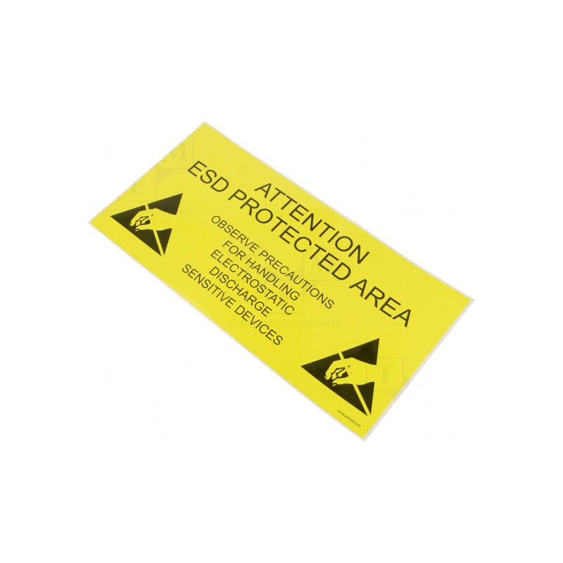 Etichetă Autoadezivă ESD Galben-Negru 300x150mm | Electronic-mag.ro | Componente Electronice