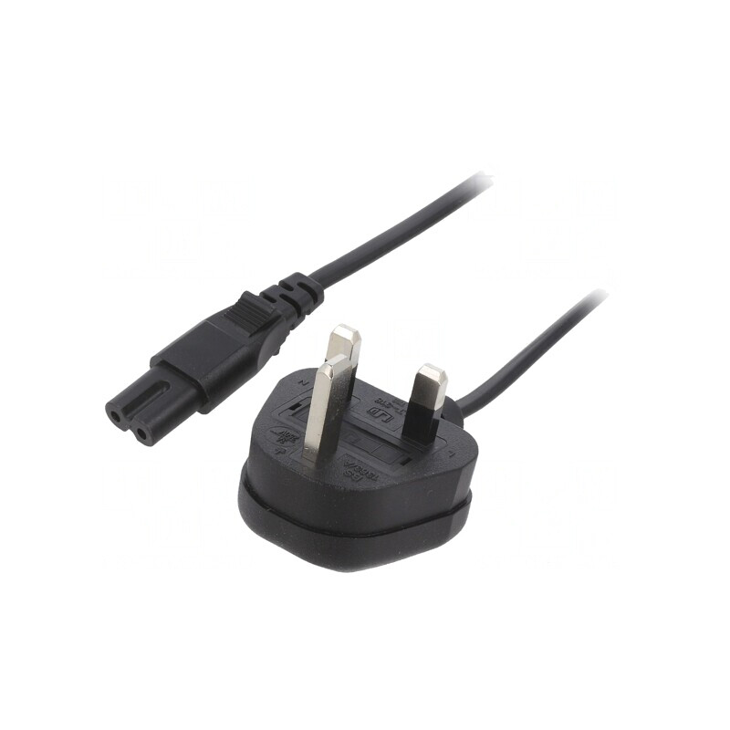 Cablu Alimentare 1.8m Negru 2x0.75mm2 BS 1363 la IEC C7 | Electronic-mag.ro | Componente Electronice Cablu Alimentare 1.8m Negru 2x0.75mm2 BS 1363 la IEC C7 | Electronic-mag.ro | Componente Electronice