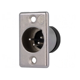 Soclu XLR Tată 4 PIN Argintat | Electronic-mag.ro | Componente Electronice