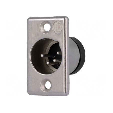 Soclu XLR Tată 4 PIN Argintat | Electronic-mag.ro | Componente Electronice