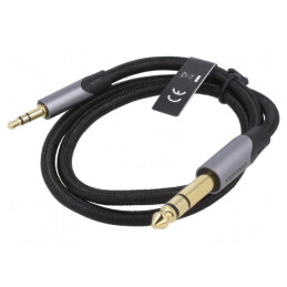 Cablu Audio Jack 3,5mm la 6,3mm 0,5m Negru