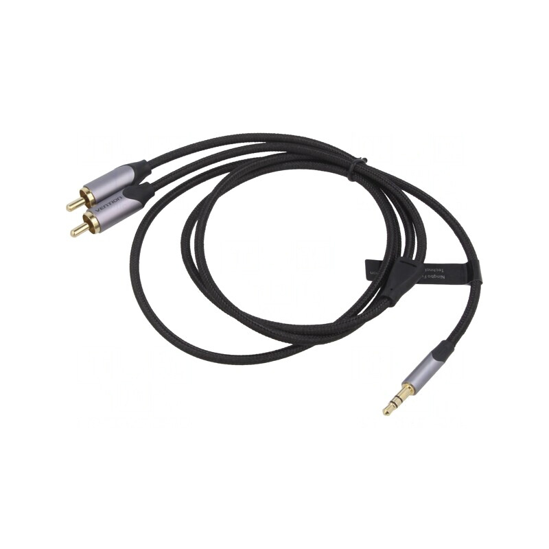 Cablu Audio Jack 3.5mm la RCA 1m Aurit PVC | Electronic-mag.ro | Componente Electronice