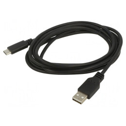 Cablu USB 3.0 USB A la USB C 1m Negru | Electronic-mag.ro | Componente Electronice