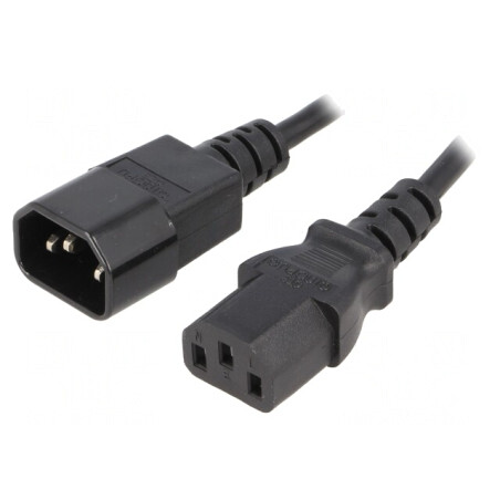 Cablu alimentare IEC C13 - IEC C14 1,8m 10A Negru | Electronic-mag.ro | Componente Electronice