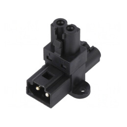 Adaptor în T 16A 250VAC Pini 2 Tată-Mamă x2 | Electronic-mag.ro | Componente Electronice