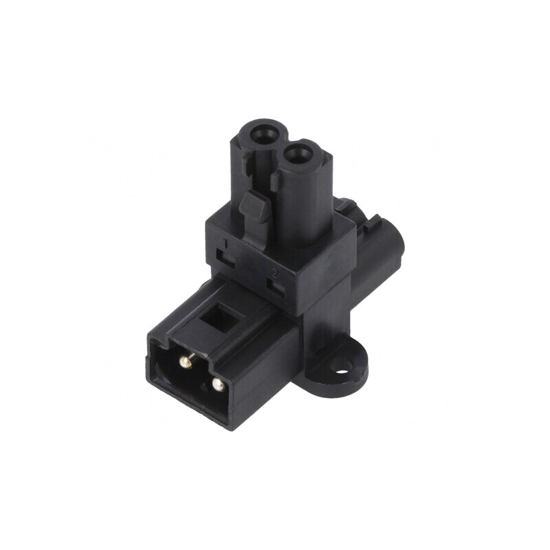 Adaptor în T 16A 250VAC Pini 2 Tată-Mamă x2 | Electronic-mag.ro | Componente Electronice
