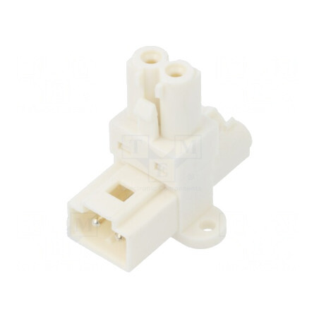 Adaptor în T 16A 250VAC Tată-Mamă x2 | Electronic-mag.ro | Componente Electronice