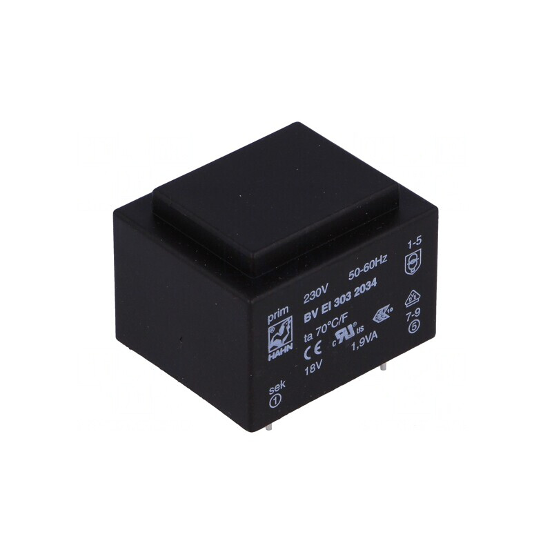 Transformator încapsulat 1,9VA 230VAC 18V 105mA PCB | Electronic-mag.ro | Componente Electronice