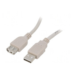 Cablu USB 2.0 3m Bej PVC Conectori Auriti | Electronic-mag.ro | Componente Electronice