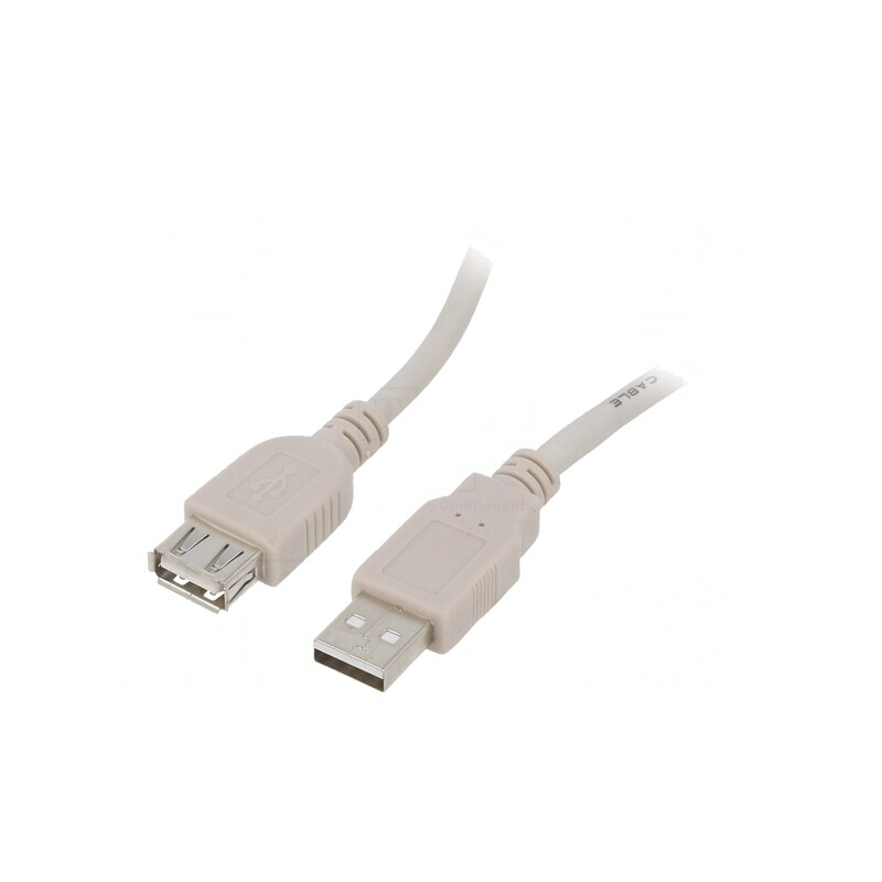 Cablu USB 2.0 3m Bej PVC Conectori Auriti | Electronic-mag.ro | Componente Electronice