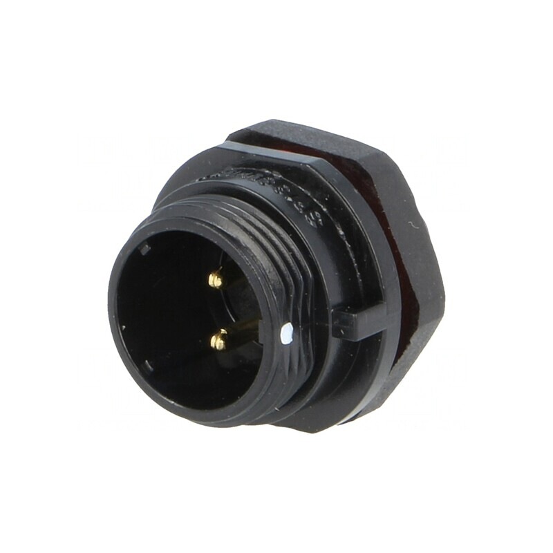 Soclu SP13 tată 2 PIN IP68 13A pentru panou | Electronic-mag.ro | Componente Electronice