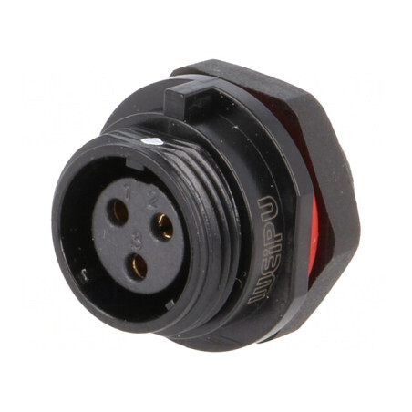 Soclu SP13 Mamă 3 Pin IP68 pentru Panou | Electronic-mag.ro | Componente Electronice