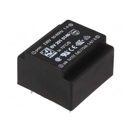 Transformator încapsulat 0,35VA 230V AC 12V 15mA PCB | Electronic-mag.ro | Componente Electronice
