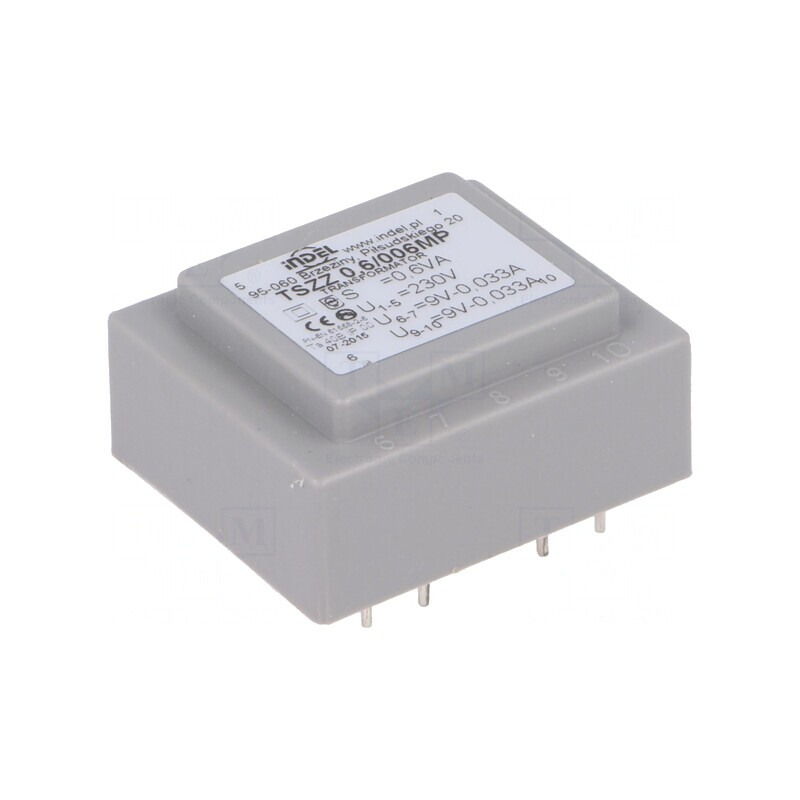 Transformator Încapsulat 0,6VA 230V 9V 33mA PCB | Electronic-mag.ro | Componente Electronice