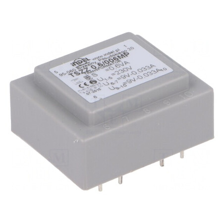 Transformator Încapsulat 0,6VA 230V 9V 33mA PCB | Electronic-mag.ro | Componente Electronice
