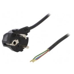 Cablu Electric PVC 3x0,75mm2 1,5m Negru 16A 250V | Electronic-mag.ro | Componente Electronice