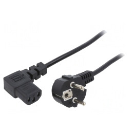 Cablu Electric 3x0.75mm2 PVC 1.8m Negru 10A 250V | Electronic-mag.ro | Componente Electronice