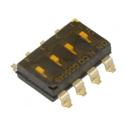 Comutator: DIP-SWITCH; ON-OFF; 0,1A/24VDC; Poz: 2; -45÷100°C; SMT