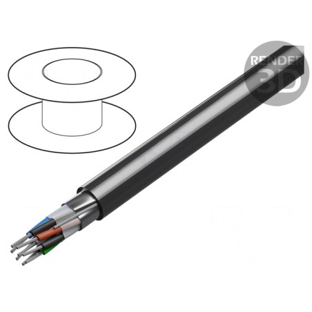 Cablu RS232 4x2x24AWG Ecranat Folie PVC | Electronic-mag.ro | Componente Electronice