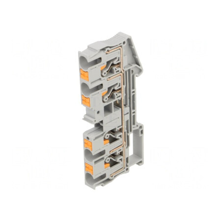 Conector Șine 0,5-10mm2 1 Pista 4 Borne Gri Push-In | Electronic-mag.ro | Componente Electronice