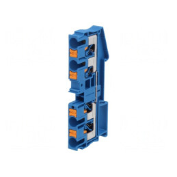 Terminal de Îmbinare Șine Albastru 4 Borne 0.5-10mm2 | Electronic-mag.ro | Componente Electronice