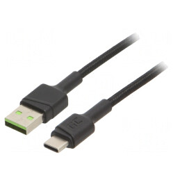 Cablu USB 2.0 USB-A la USB-C 0.3m Negru 480Mbps 18W | Electronic-mag.ro | Componente Electronice
