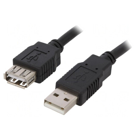 Cablu USB 2.0 USB A la USB A 5m Negru | Electronic-mag.ro | Componente Electronice