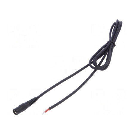 Cablu Alimentare DC 5,5mm/2,1mm Negru 1,5m | Electronic-mag.ro | Componente Electronice