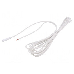 Cablu Alb 1x1mm2 DC 5,5/2,5 Soclu Drept 1,5m | Electronic-mag.ro | Componente Electronice