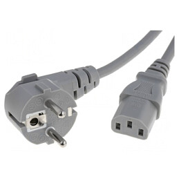 Cablu Electric 3x0,75mm2 Ștecăr Unghiular CEE 7/7 la IEC C13 | Electronic-mag.ro | Componente Electronice