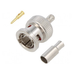 Mufă BNC Tată 75Ω Lipire Crimpată Aurită | Electronic-mag.ro | Componente Electronice