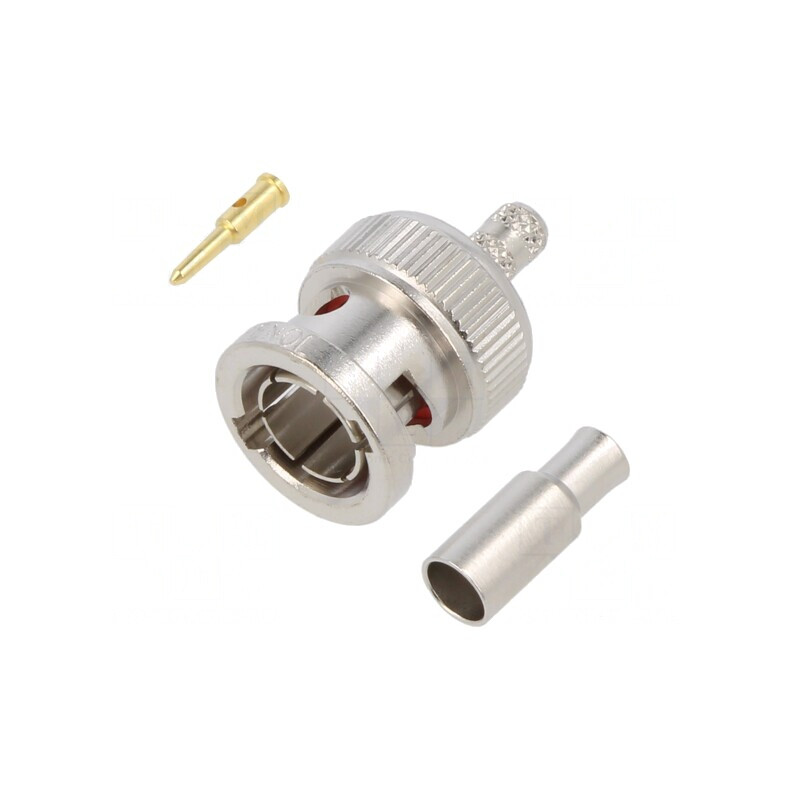Mufă BNC Tată 75Ω Lipire Crimpată Aurită | Electronic-mag.ro | Componente Electronice