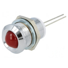Lampă LED convexă roșie pentru PCB 12mm | Electronic-mag.ro | Componente Electronice
