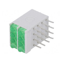 LED; în carcasă; verde; 1,8mm; Nr.diode: 8; 10mA; 38°; 2,1V; 13mcd
