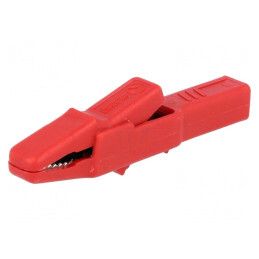 Bornă crocodil roșie 25A 9.5mm | Electronic-mag.ro | Componente Electronice