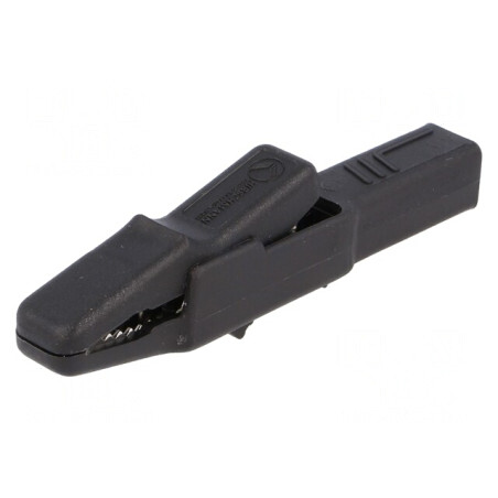 Bornă crocodil 25A neagră 9.5mm | Electronic-mag.ro | Componente Electronice