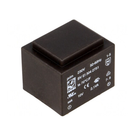 Transformator încapsulat 2,1VA 230V 10V 210mA PCB | Electronic-mag.ro | Componente Electronice