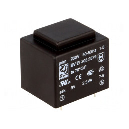 Transformator încapsulat 2,3VA 230V 9V PCB BVEI | Electronic-mag.ro | Componente Electronice