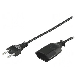 Prelungitor electric negru 2m 2,5A 1 priză | Electronic-mag.ro | Componente Electronice
