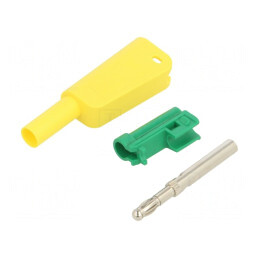 Conector Banană Galben-Verde 4mm 1kV 19A 1mm2 Nichelat