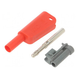 Conector Banană 4mm 19A 1kV Roșu cu Izolație și Soclu Axial | Electronic-mag.ro | Componente Electronice