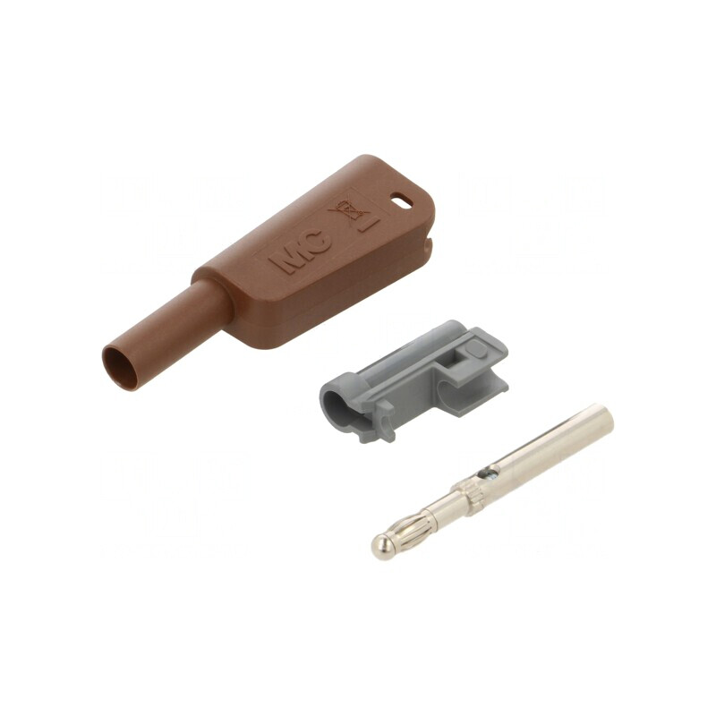 Conector Banană Maro Izolat 4mm 1kV 19A | Electronic-mag.ro | Componente Electronice