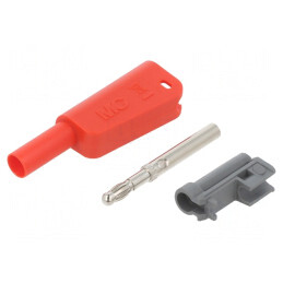 Conector Banană 4mm 32A 1kV Roșu cu Izolație | Electronic-mag.ro | Componente Electronice
