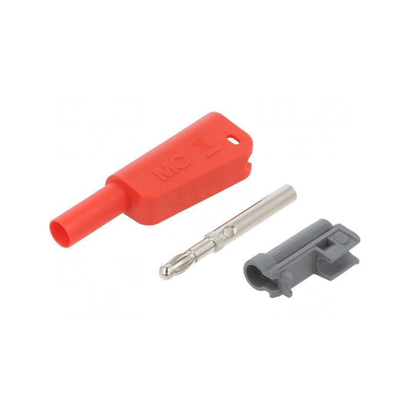 Conector Banană 4mm 32A 1kV Roșu cu Izolație | Electronic-mag.ro | Componente Electronice