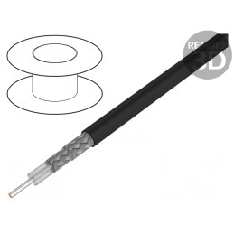 Cablu Coaxial RG223U Sârmă Cu PVC Negru 100m 5,4mm